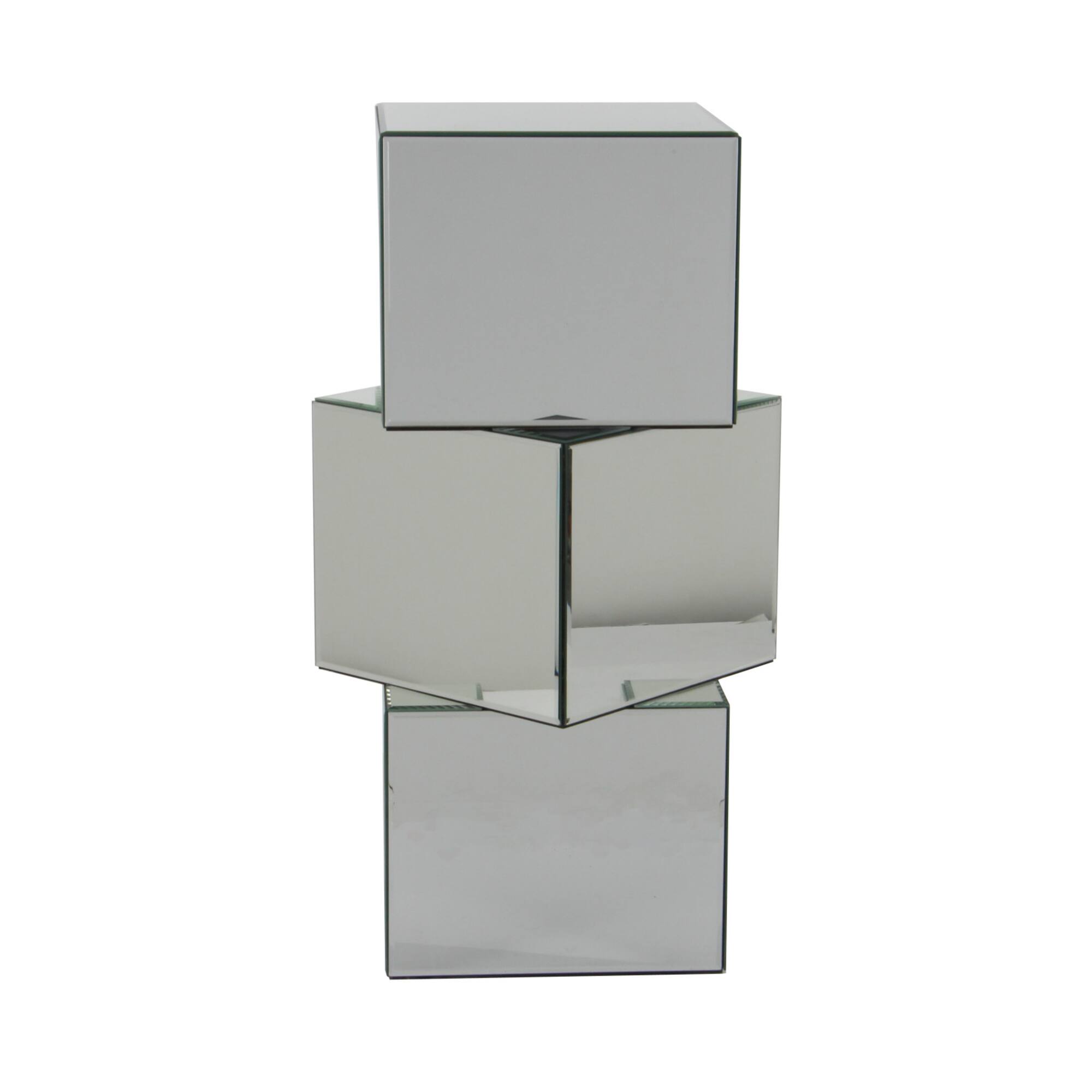 Clear Glass Glam Pedestal Table, 30" x 15" x 12"